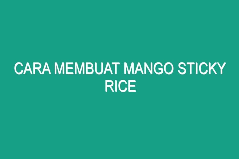 Cara Membuat Mango Sticky Rice Smoothie